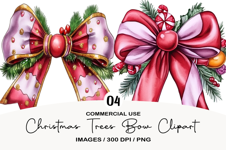 Whimsical Christmas Bow Clipart