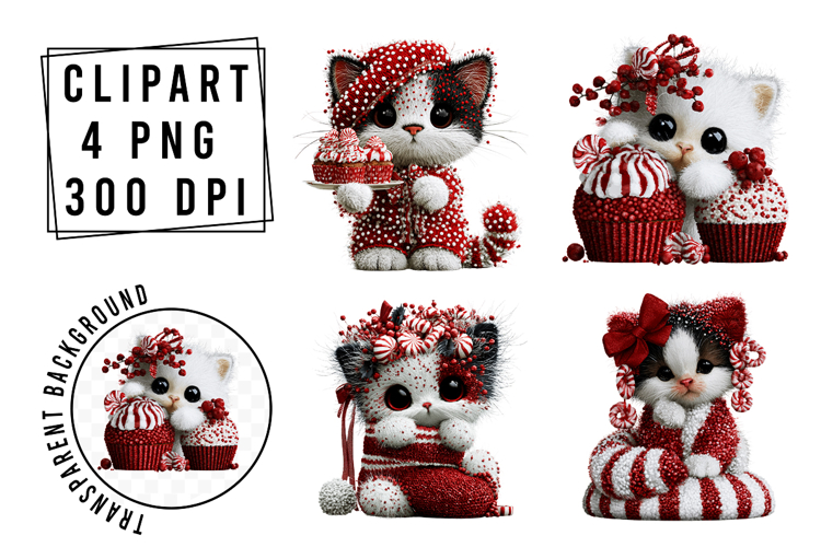 Christmas Cat Clipart Image 24