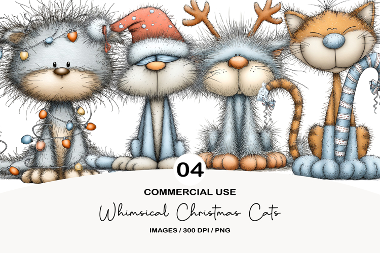 Whimsical Christmas Cats