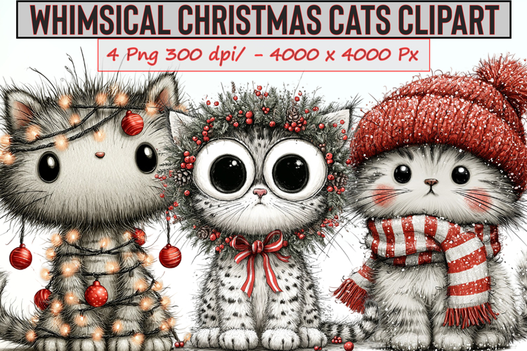 Christmas Cat Clipart Image 15
