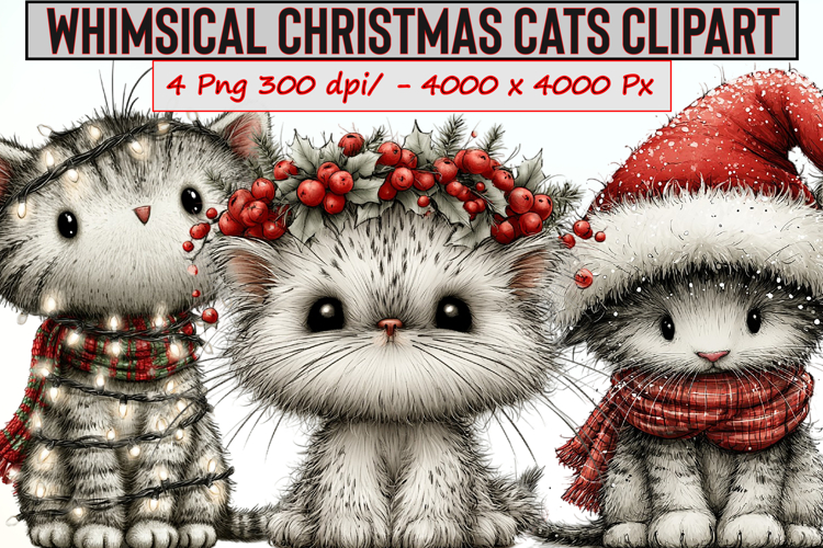 Christmas Cat Clipart Image 13