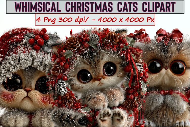 Christmas Cat Clipart Image 3