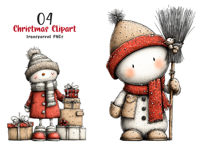 Whimsical Christmas Clipart example image 1
