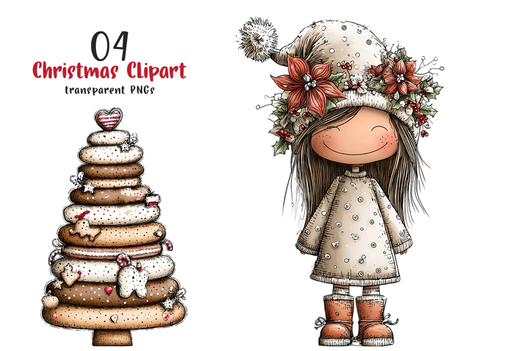 Whimsical Christmas Clipart example image 1