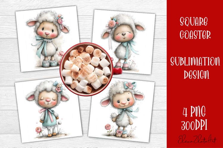 Whimsical winter Coaster Design | animal Square Coaster