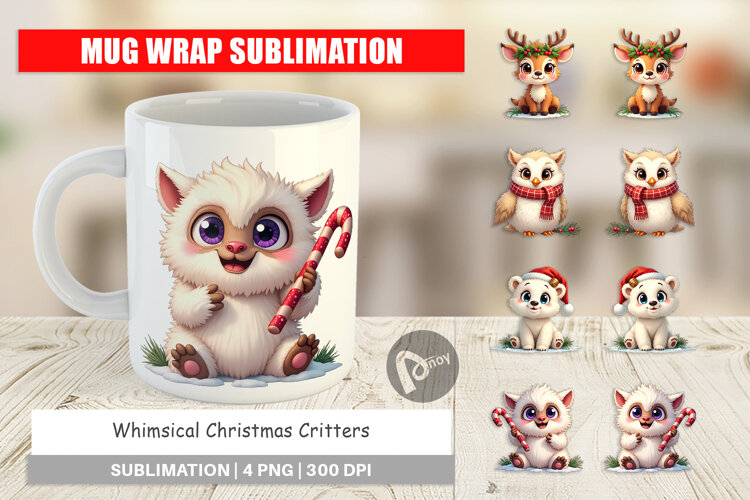 Whimsical Christmas Mug Wrap example image 1