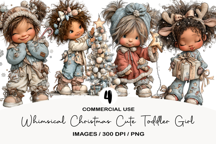 Whimsical Christmas Cute Toddler Girl