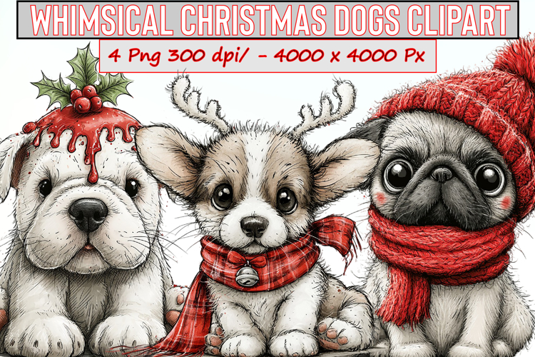 Christmas Dog Clipart Image 3