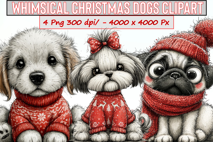 Christmas Dog Clipart Image 4