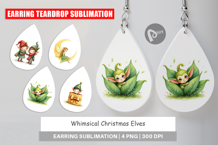 Whimsical Christmas Elves Earring