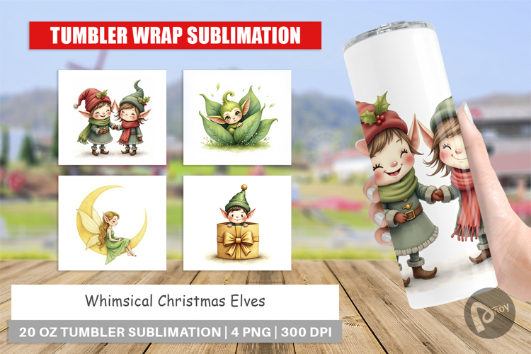 Whimsical Christmas Elves Tumbler