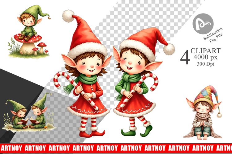 Christmas Elves Clipart Image 5