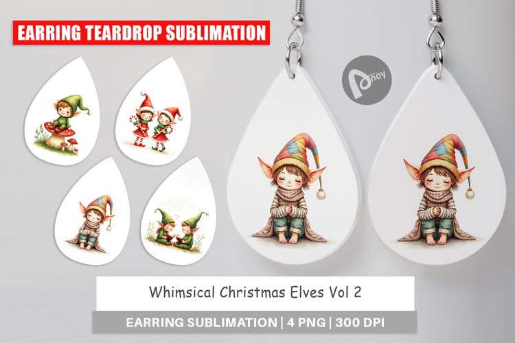 Whimsical Christmas Elves Earring