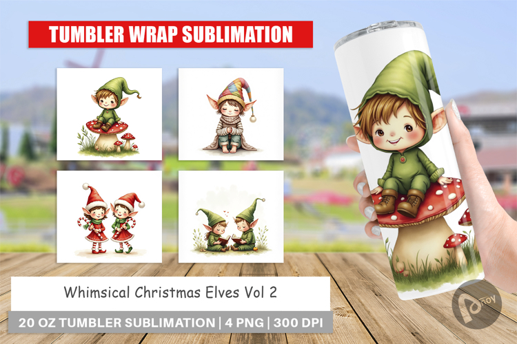 Whimsical Christmas Elves Tumbler
