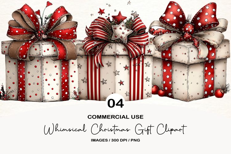Whimsical Christmas Gift Clipart