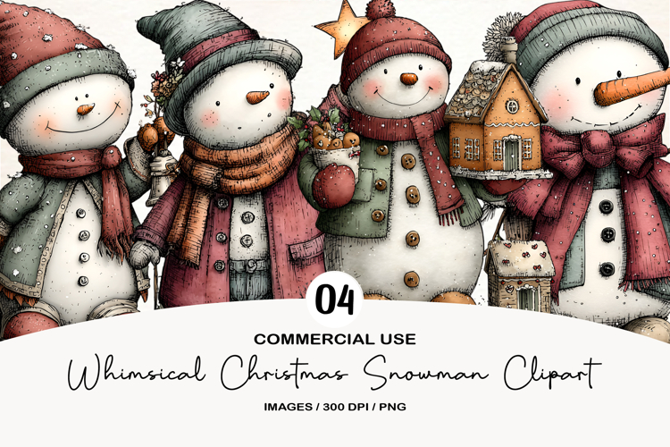 Christmas Snowman Clipart Image 6