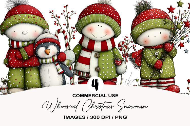 Christmas Snowman Clipart Image 14