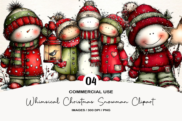Cute Snowman Clipart Image 7