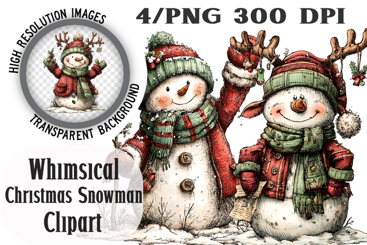 Christmas Snowman Clipart Image 24