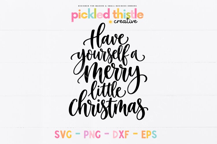 A classic Christmas typography design featuring flowing black cursive lettering, graceful swashes, and a simple composition without additional illustrations.