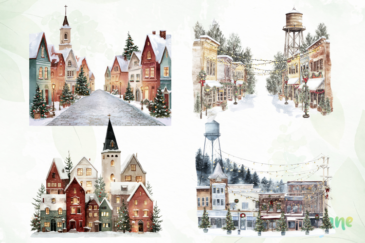 Whimsical Christmas Village Sublimation
