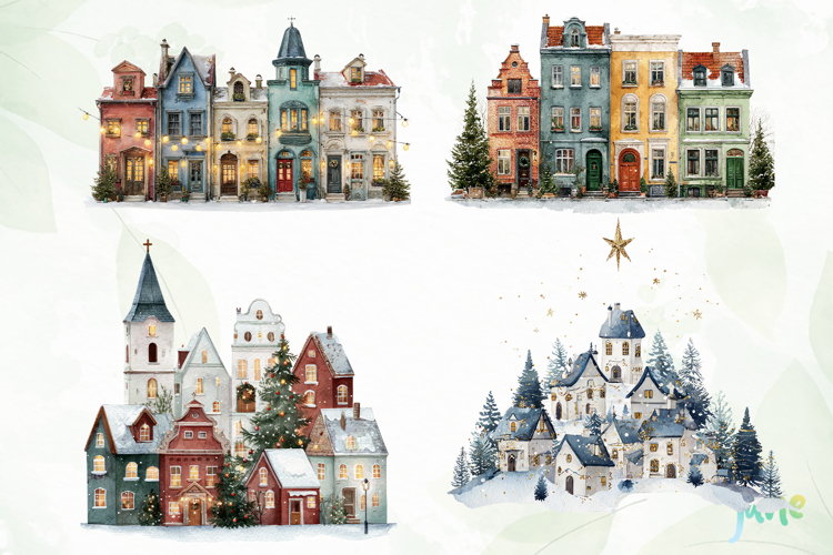 Whimsical Christmas Village Sublimation
