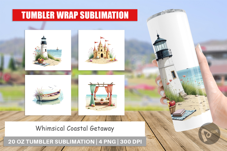Tumbler Whimsical Coastal Escape