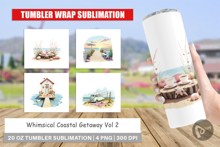 Tumbler Whimsical Coastal Escape