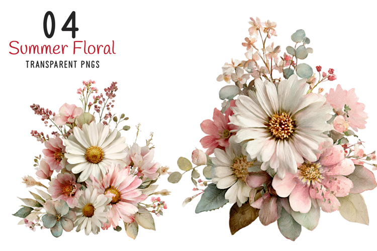Whimsical Cottage Summer Floral Png
