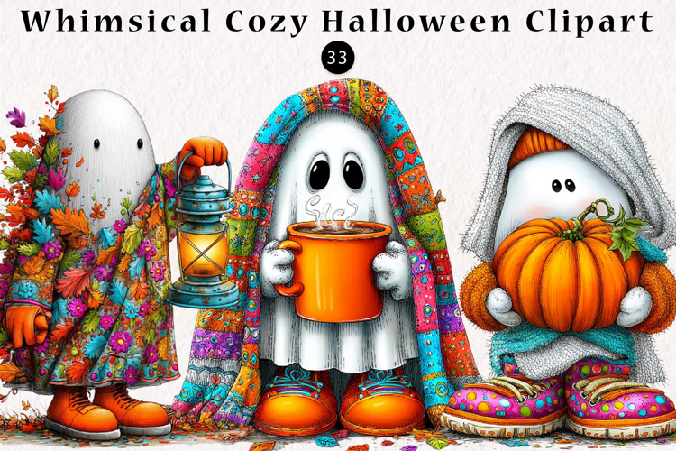 Whimsical Cozy Halloween Clipart