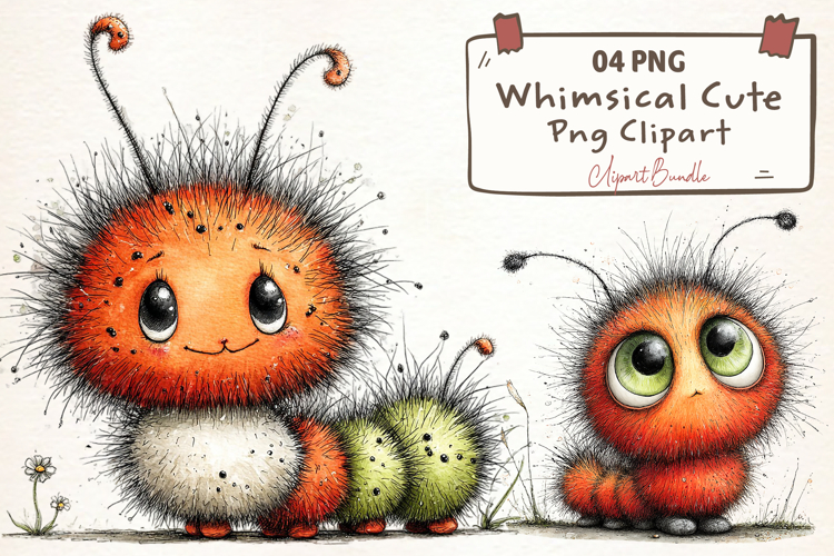 Whimsical Cute Caterpillar PNG Clipart