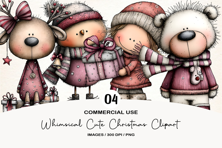 Whimsical Cute Christmas Clipart