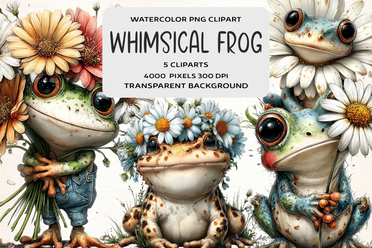 Whimsical Cute Frog Clipart
