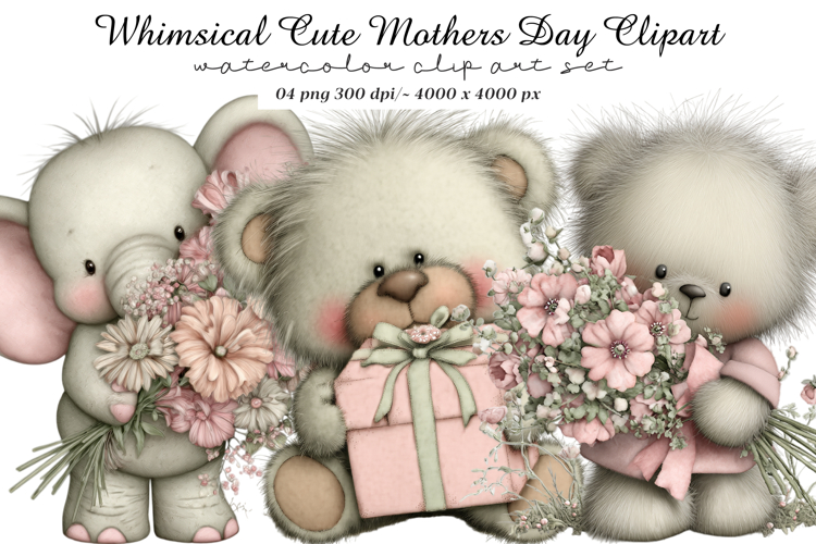 Whimsical Cute Mothers Day Clipart