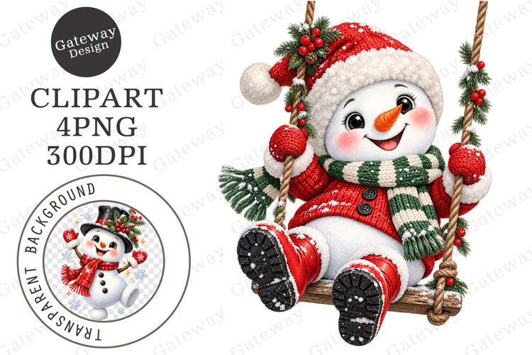 Whimsical Dancing Snowman PNG