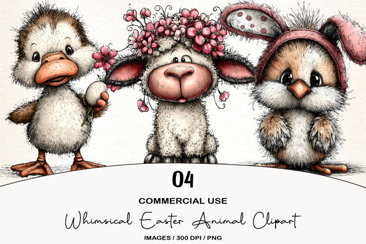 Whimsical Easter Animal Clipart