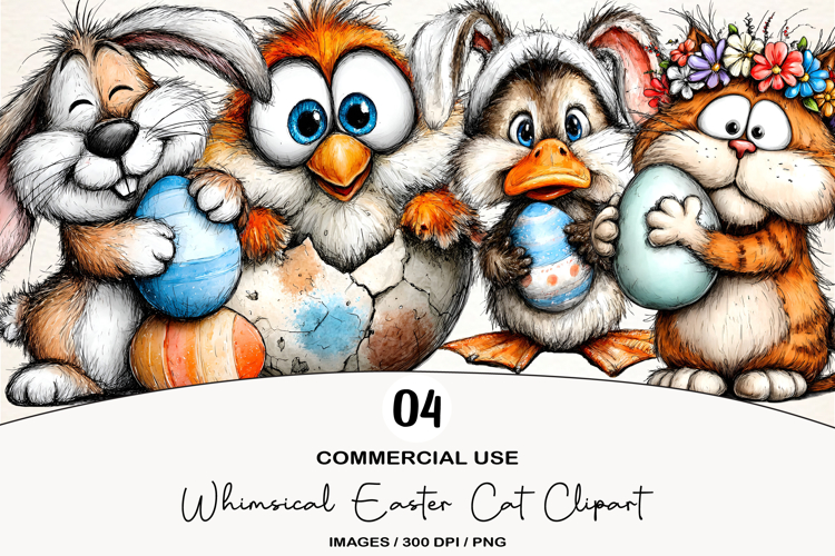 Whimsical Easter Animal Clipart