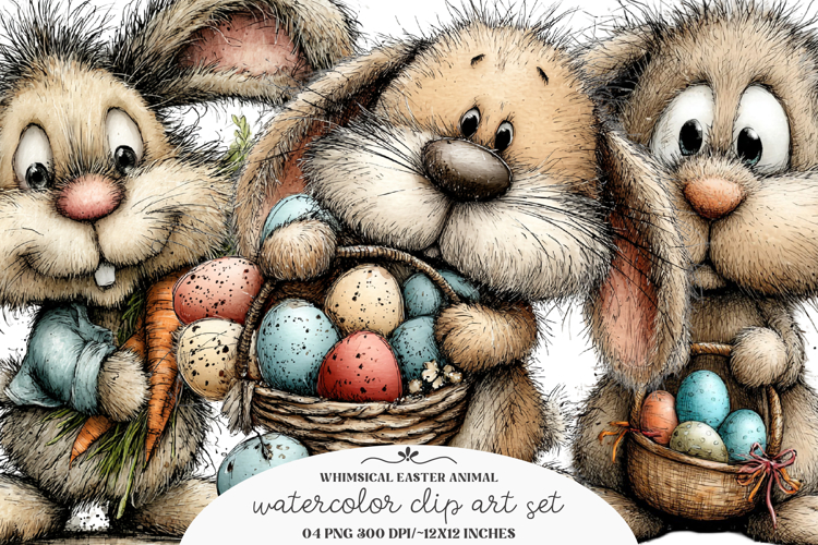Whimsical easter animal clipart - Whimsical easter animal