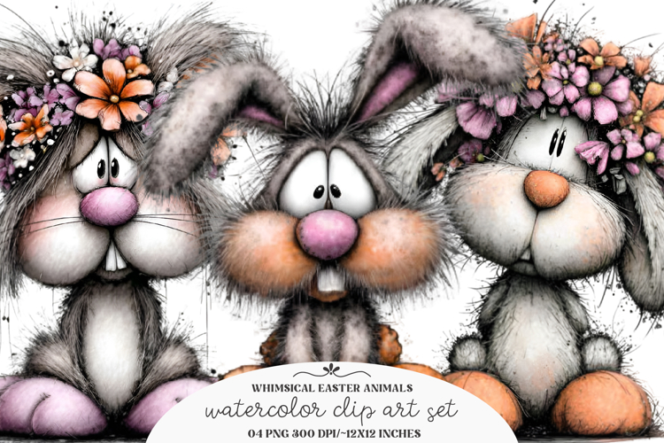 Whimsical Easter Animals Clipart