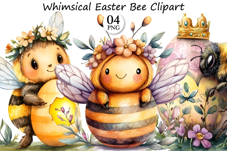 Whimsical Easter Bee Clipart