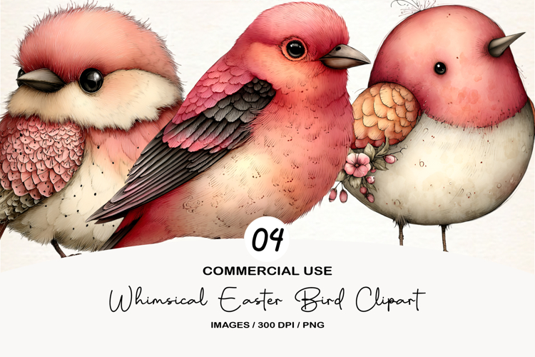 Whimsical Easter Bird Clipart