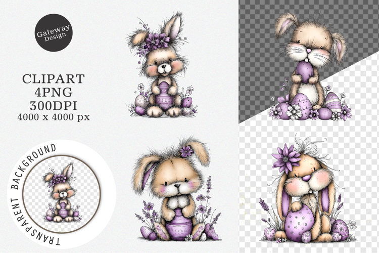 Whimsical Easter Bunny Clipart