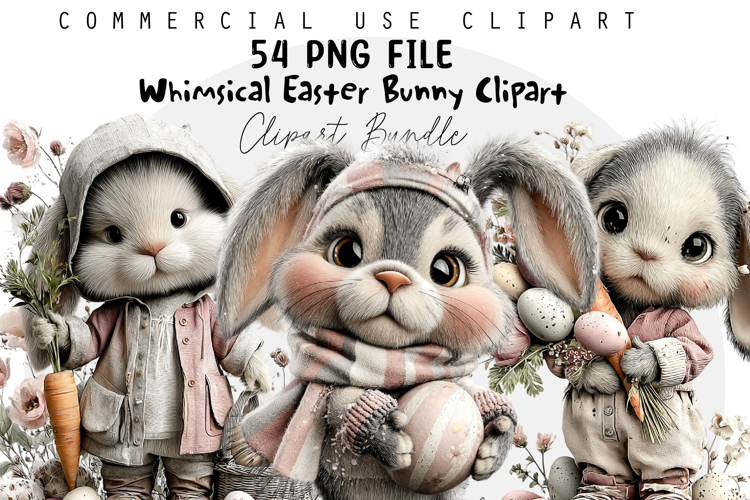 Whimsical Easter Bunny Clipart