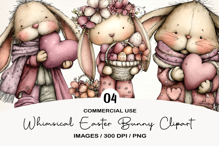 Whimsical Easter Bunny Clipart