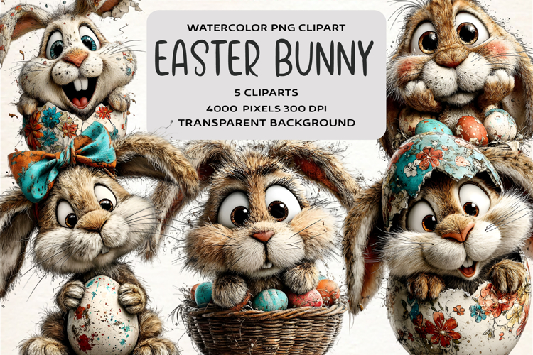 Whimsical Easter Bunny Clipart