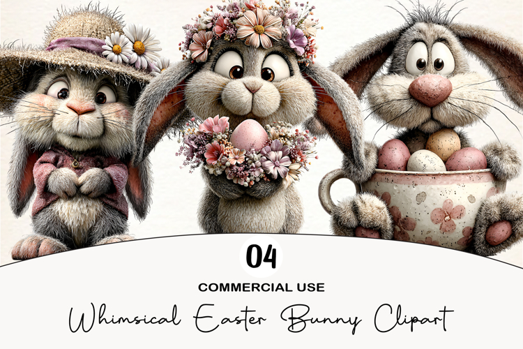 Whimsical Easter Bunny Clipart