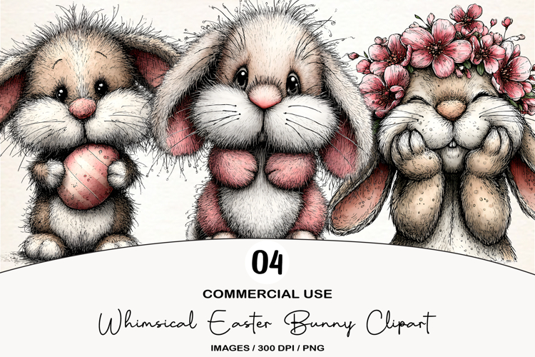 Whimsical Easter Bunny Clipart