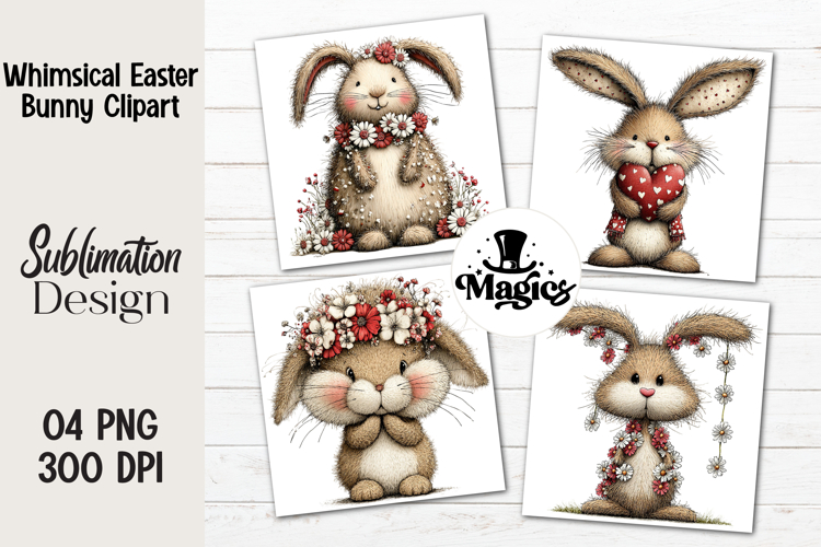 Whimsical Easter Bunny Clipart