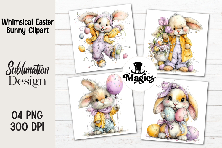 Whimsical Easter Bunny Clipart
