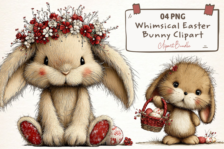 Whimsical Easter Bunny Clipart